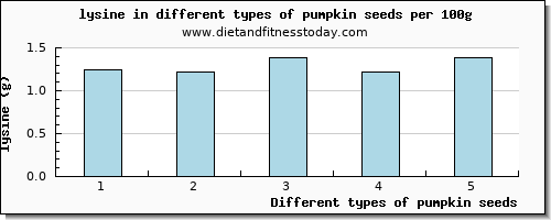 pumpkin seeds lysine per 100g